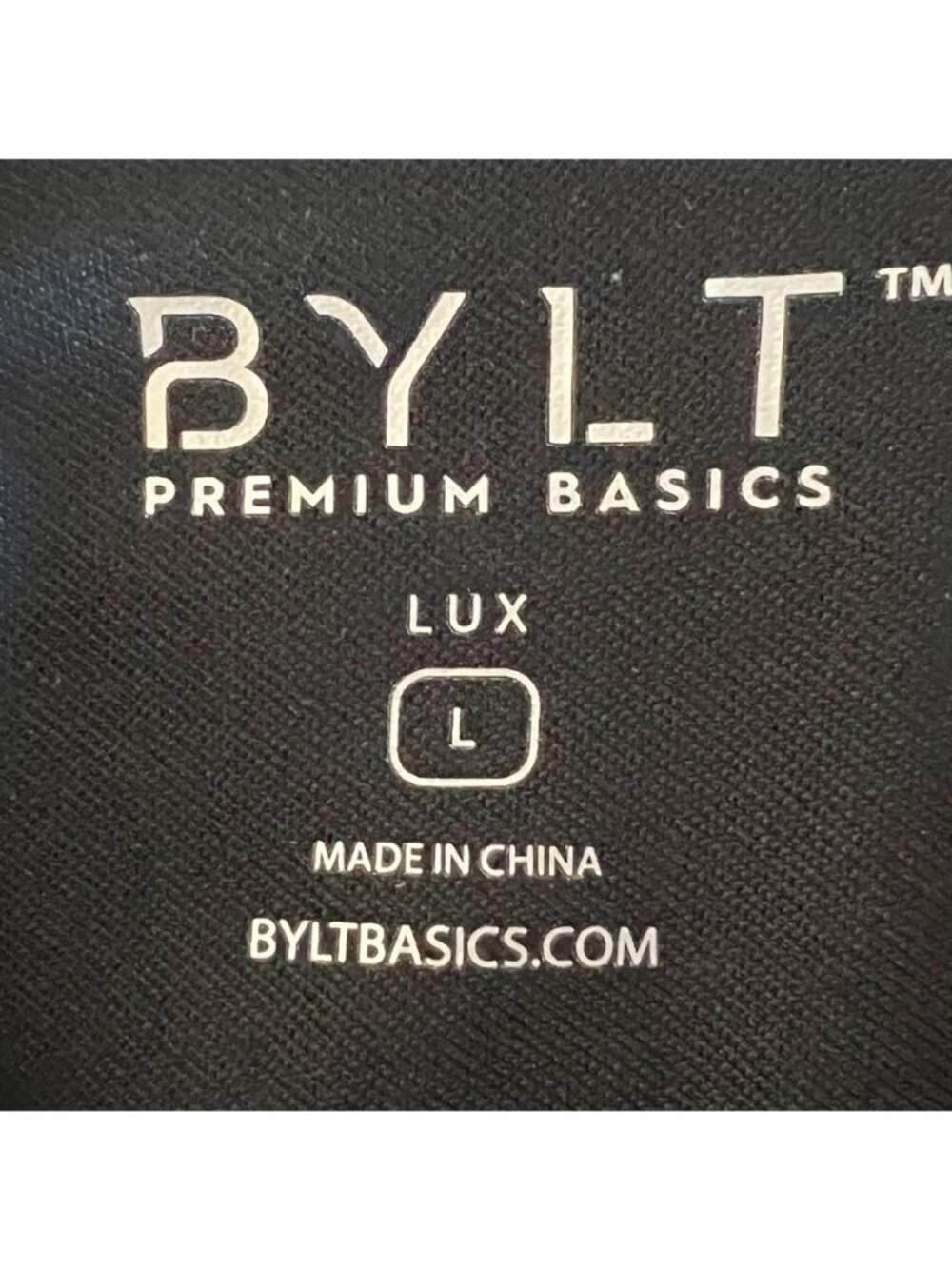 BYLT Mens Sz L Black Polo Premium LUX Fabric Stretch Drop Cut Hem Classic Staple - Picture 4 of 12